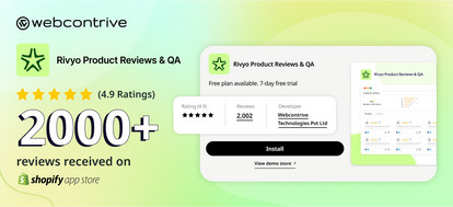 Celebrating 2000+ Reviews on Shopify App Store with our Rivyo App
