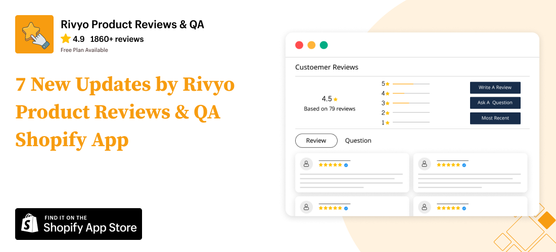 7 New Updates by Rivyo Product Reviews & QA Shopify App