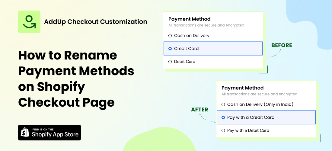 How to Rename Payment Methods on Your Shopify Checkout Page