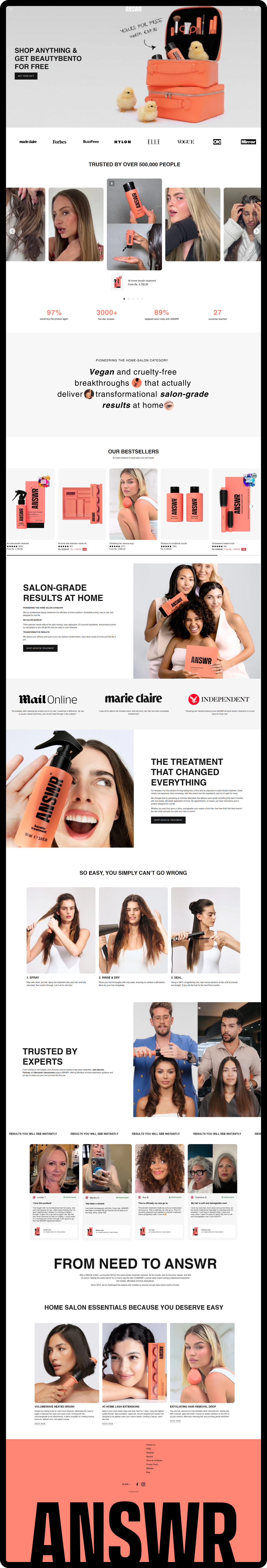 Answr front page image