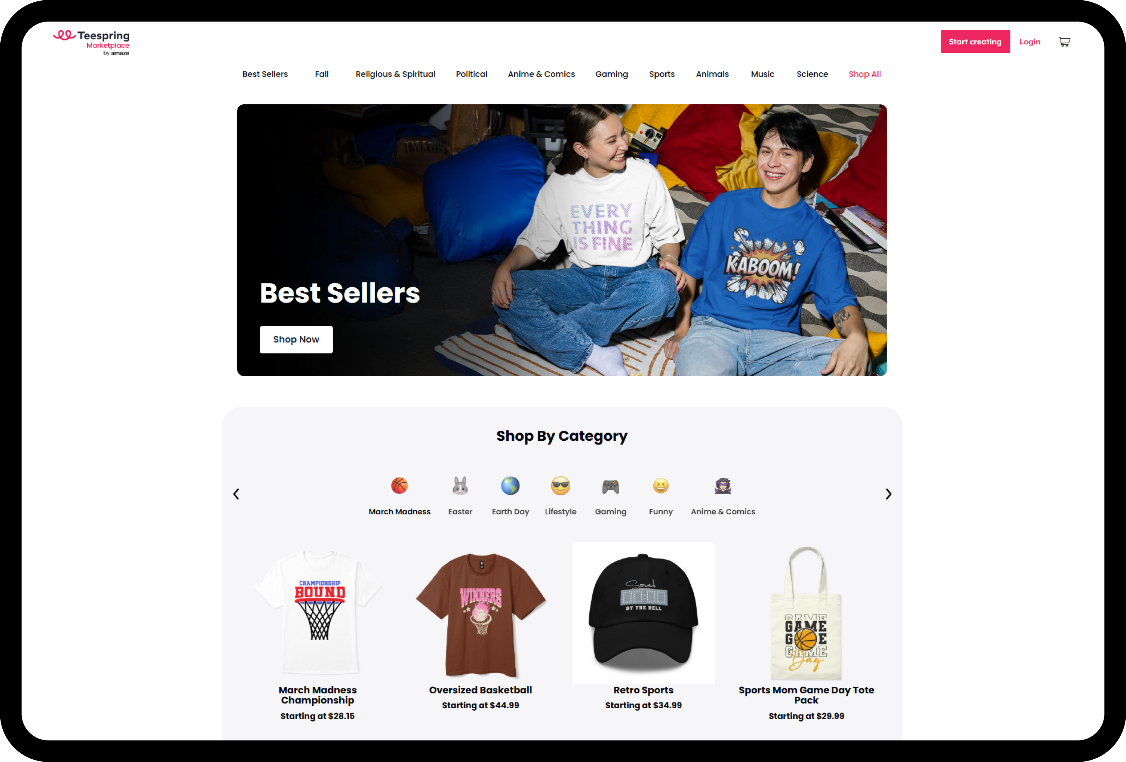 Teespring banner image